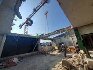 Démolition - Ouverture façade (vue grue)